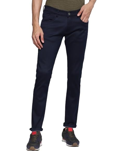 Image of Allen Cooper Skinny Low Rise Power Stretch Denim Chinos Type Jeans for Men