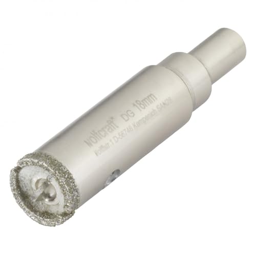 wolfcraft Corona de perforación de diamante Ceramic con broca centradora y vástago I 5920000 I Para instalaciones sanitarias y eléctricas en azulejos y baldosas; profundidad de corte: 45 mm