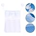 Mesh Bathroom Toy Storage Bag with 3 Pockets & Hanging Hooks – Spacious 52x45 cm Polyester Net Organizer for Baby Bath Toys, Towel Rack or Wall Mount, White