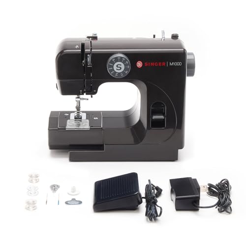 SINGER M1000 Mending Machine | Compact, Lightweight & Portable With 32 Stitch Applications & LED Light | Great for Light to Medium Weight Fabrics & Repairs - Black