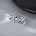 SLUYNZ Solid 925 Sterling Silver Black Bow Earrings Studs for Women Teen Girls Bowknot Stud Earrings Ribbon Bow Studs (1.3CM Bow-Silver)