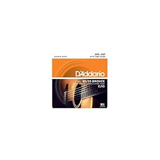 CUERDAS GUITARRA ACUSTICA – D´Addario (EJ/10) Extra Lite Bronce 80/20 (Juego Completo 010/047) - Les Beatles, Paul McCartney, John Lennon, RIngo Starr, George Harrison