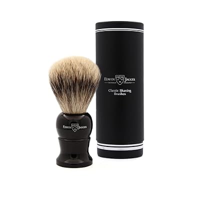 Edwin Jagger 1EJ286 Medium Super Badger Shaving Brush, Imitation Ebony for use with Shaving Cream or Soap for Men