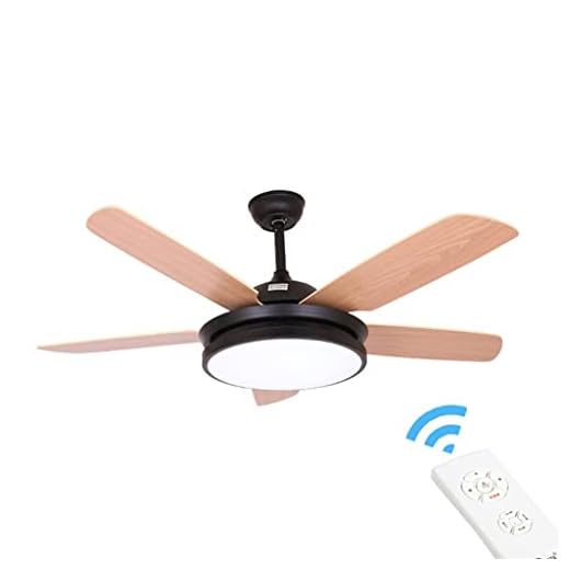 Ventilador de Techo de Madera Simple con Luces Control Remoto Lámpara LED Moderna de 52"para Comedor en casa Dormitorio (Color : A, Size : 220V)
