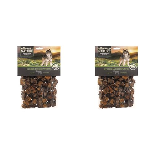 Dehner Wild Nature Hundesnack, Pferde-Lungenwürfel, naturbelassen, 200 g (Packung mit 2)