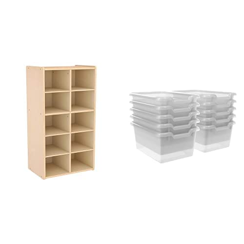 Ecr4Kids Birch Streamline 10-Cubby Storage Cabinet W 10 Bins, Cubby Storage Shelves, Minimalist, Montessori Classroom Furniture, Kids Cubbies, Homeschool Storage - Clear #TOP15