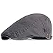 2 Pack Men's Cotton Flat Cap Ivy Gatsby Newsboy Cabbie Caps Hunting Hat Dark Blue/Grey