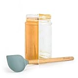 Peanut Butter Spoon - PBspoon Jar Cleaning Spatula with Wooden Handle, Food-Safe & BPA-Free, Perfect for Scraping, Scooping, and Spreading Nut Butters and Spreads