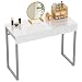 GreenForest Vanity Table 47'' Gloss White Console Table Computer Makeup Desk with 2 Small Drawers and Solid Metal Legs for Living Room Entryway Hallways