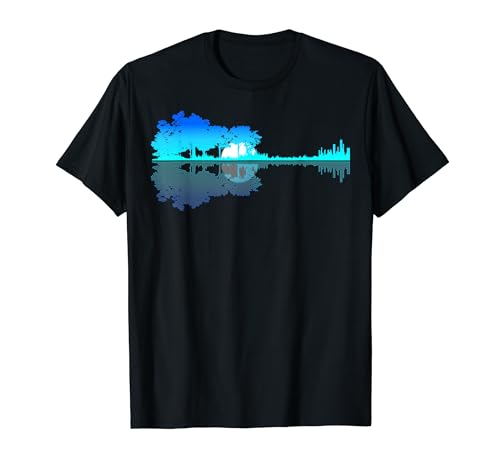 Guitar Lake Shadow Love Guitar Musician For Men Women T-Shirt
