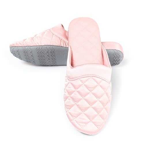 LMOY Elegant Satin Women's Slippers Indoor, Soft Cotton, Intricate Stitching, Lightweight Design, And Non-slip