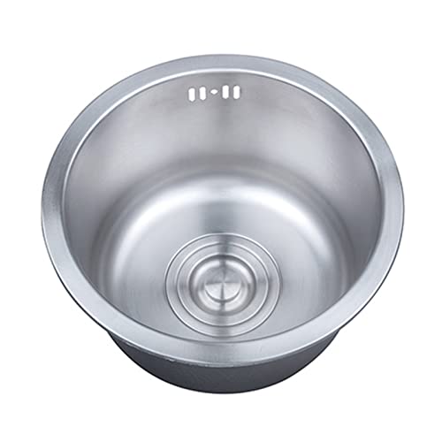 NNDM Éviers de Cuisine à cuve Unique Évier à Barre Ronde à Double Montage (encastré ou encastré) en Acier Inoxydable 304, Plusieurs Choix de Tailles 30cm