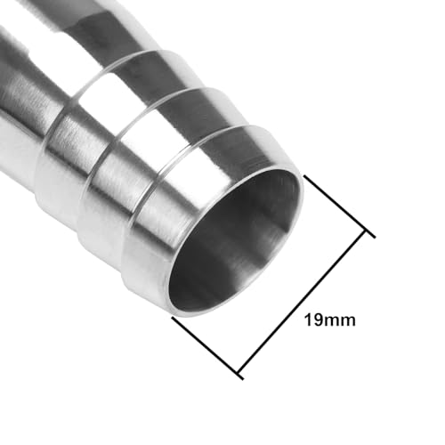 Image of DERNORD Sanitary Hose Barb Pipe Fitting 1.5 inch Tri Clamp (50.5MM Ferrule) 45 Degree Elbow Tube OD 3 /4 inch /19MM