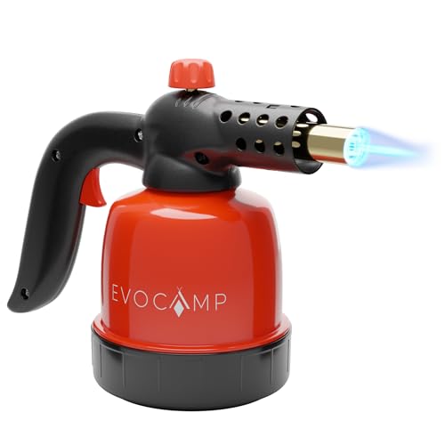 EVOCAMP Gasbrenner Klein, Flambierer Küchenbrenner, Lötlampe, Bunsenbrenner für die Küche, Grillanzünder, Max. Temperatur 1300°C EVOCAMP Gasbrenner Klein, Flambierer Küchenbrenner, Lötlampe, Bunsenbrenner für die Küche, Grillanzünder, Max. Temperatur 1300°C