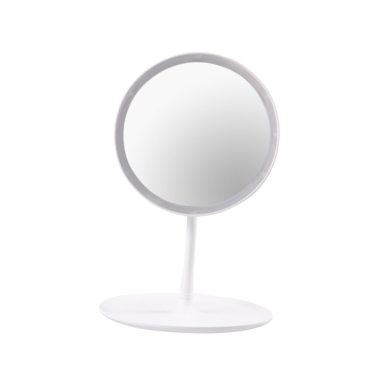 Miroir Cosmétique à LED Éclairage Réglable, Angle de Vue Ajustable, Design Classique en Plastique et Verre, Rechargeable par USB pour Table de Salle de Bain ou Chambre