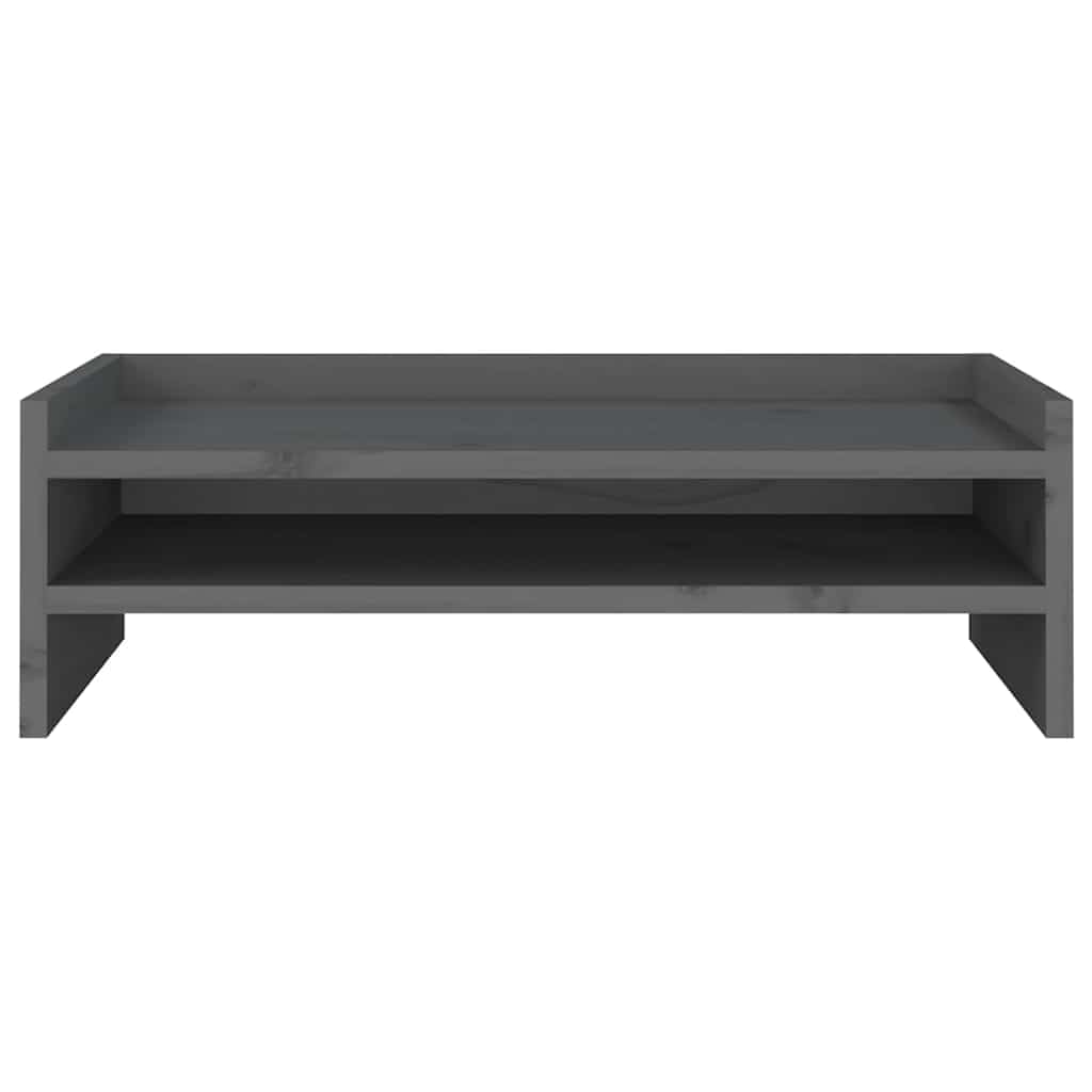 Mangloder - Supporto per monitor in legno di pino massiccio, 50 x 24 x 16 cm, per lavoro ergonomico in casa, ufficio, organizer da scrivania, vano portaoggetti, gestione dei cavi, soluzione stabile