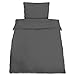 Produktbild Beautissu Bettwäsche Renforcé Julie 2 TLG. Set Bettbezug 155x220 cm + Kopfkissenbezug 80x80 cm Baumwolle Anthrazit Oeko-Tex