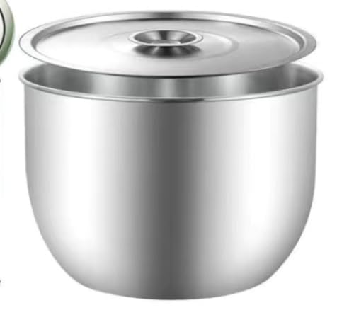 深型ボウル ステンレス鋼製 調理器具 ケーキのベイクツールを作る 長持ち ベーキング パンサラダ料理 長持ち ベーキング/卵泡立て家庭用 (23 cm深スプラッシュ防止卵鉢蓋付き)