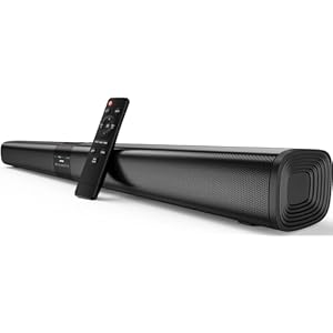 Sound Bar DS6401D, 31 Inches Immersive Surround Sound System with 4 Full-Range Speakers, Bluetooth and HDMI-ARC/Optical/AUX Connection, Black
