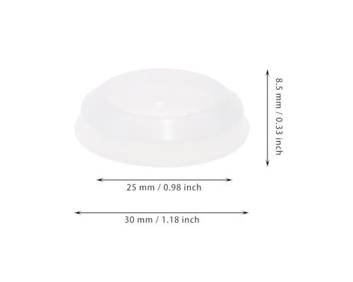 Image of ONLYKXY 10 Pcs Clear Silicone Round Snap in Type Locking Furniture Hole Plugs Button Protective Cover Cap Head,Universal (25mm /0.98inch)