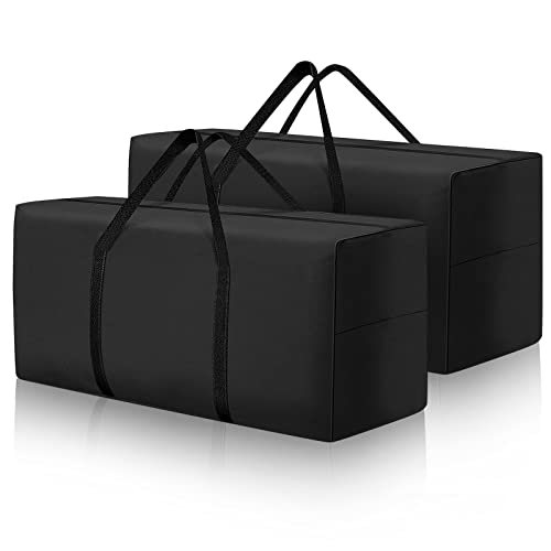 177 Gallon Outdoor Cushion Storage Bag 68 inch Extra Large Patio Furniture Cushion Storage Bag Waterproof Garden Cushion Storage Covers with Zipper and Handles Black (2 Pack, 68