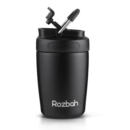 ROZBAH 12oz Stainless Steel Coffee Tumbler - Insulated Travel Mug with Lid, Spill-Proof, Dishwasher Safe, Reusable for Hot & Cold Drinks
