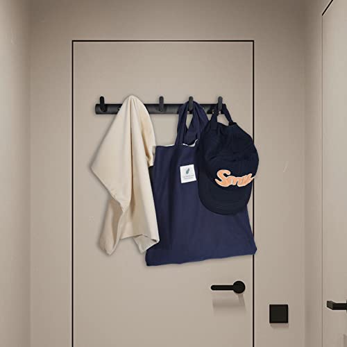 Moloudan 2-Pack Coat Rack With 5 Hooks Wall Mounted Heavy Duty Coat Hook Matte Black #TOP4
