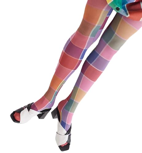 Image of NUFIWI Women Sexy Sheer Patterned Tights Leggings Pantyhose Stockings Colorful Y2k Funky Tights Vintage 90s Streetwear