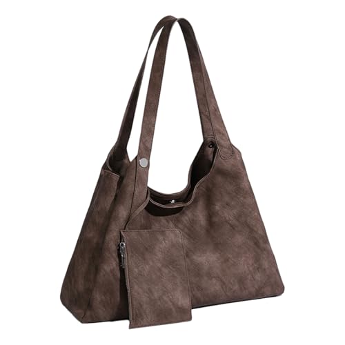 Sac aisselle en cuir PU rétro grande capacité pour le travail et voyage
