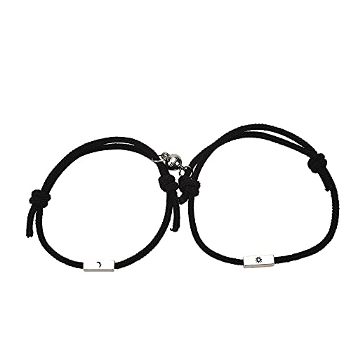 Pulseras magnéticas para parejas, mejores amigos, regalos a juego, pulseras de amistad, pulseras de sol y luna, para novio y novia, marido y esposa Bff Sisters Cover
