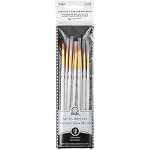 Plaid Detail Round Brush Set, 44278 10-Piece,Black