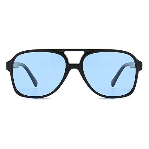 Image of Polarized Classic Vintage Aviator Sunglasses for Men Women Large Frame Retro 70s Sunglasses