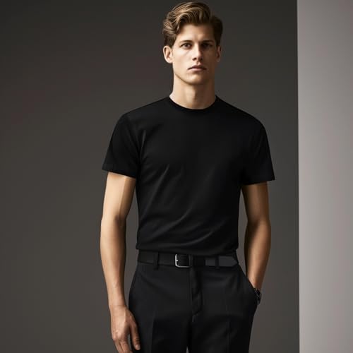 Mens T Shirt - Short Sleeve Crew Neck Soft Fitted Tees 3-Pack 7