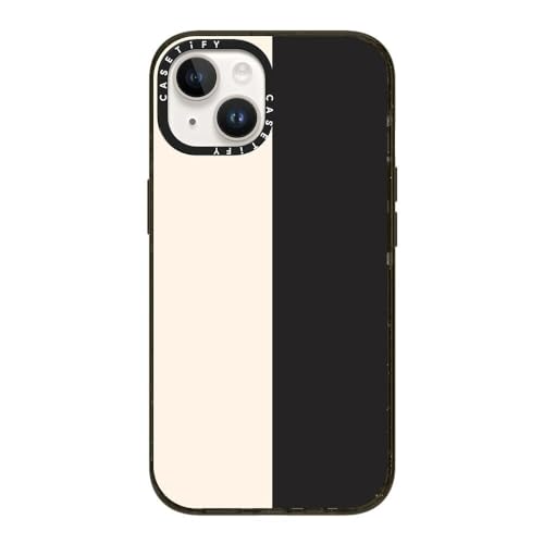 CASETiFY CpNg iPhone 14 P[X [MILKi (4x MIL-STD-810G) / 2.5m̗NA] - White/Black Colorblock - ubN