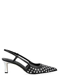 Escarpins à bride arrière Michael Kors Alora en cuir noir avec œillets argentés. Bride arrière avec insert élastique pour un meilleur ajustement. Finition avec mini logo argenté à l'arrière. Hauteur : 6,4 cm Doublure et semelle intérieure en cuir vegan Semelle en caoutchouc antidérapante