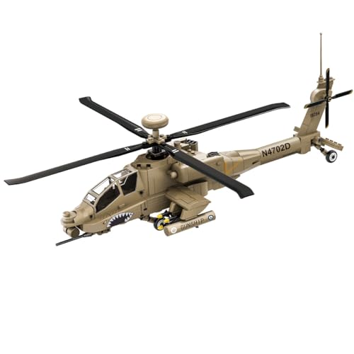SEMKY Military Series AH-64 Helicopter Gunships Apache Air Force Building Block Set (255 Pieces)...