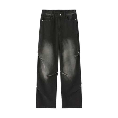 Men’S Low Waist Washed Jeans Regular Fit Straight Leg Denim Pants Casual Style Zipper Fly Pockets Jeans4