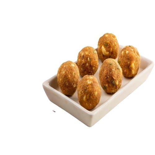 Gulab (LABEL) Besan D/F BESAN Laddu Made with Finest Ingredients|Traditional sweet| Healthy and Delicious Indian Sweet (500 GM)