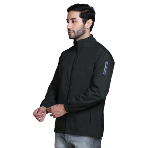 Image of TFA Mens Windcheater Jacket |Zip Closure| Sports Wear| Water Resistant |Rainy Season | Reflector