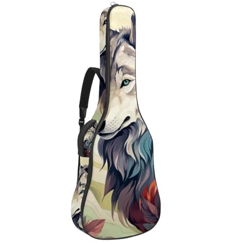 JRHEJTFZ Housse pour guitare acoustique de 1,9 cm d’épaisseur – Imperméable – Durable et élégant – Motif loup combattant, Multicolore., 42.9×16.9×4.7 in, Motif imprimé tendance - Les Beatles, Paul McCartney, John Lennon, RIngo Starr, George Harrison JRHEJTFZ Housse pour guitare acoustique de 1,9 cm d'épaisseur - Imperméable - Durable et élégant - Motif loup combattant, Multicolore., 42.9x16.9x4.7 in, Motif imprimé tendance