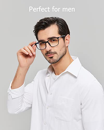 Image of ANRRI Blue Light Blocking Glasses Anti Eyestrain Lens Lightweight Black Grey Frame Eyeglasses Men /Women