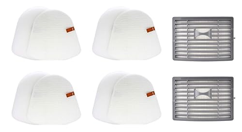 4+2 Filter Kit for Shark Powered Lift-Away DLX NV581 NV581Q NV581QBL NV581QG NV581QPR NV581QR NV581QT NV581QTG NV585 NV585 NV586. 4 Foam & Felt Filter Sets + 2 HEPA Replace Part # XFFT580 XHEP580