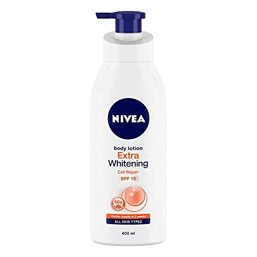 2 Lots X Nivea Extra Whitening Cell Repair Body Lotion SPF 15, 400ml