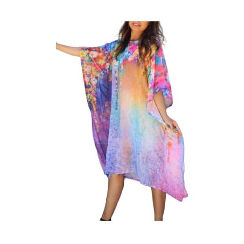 PEACH PEBBLE Bathing Suit Cover Ups for Women, Women's Swimwear Cover Ups, Swim Suit Cover up, Bikini Pullover, Coverups, Beach Robe Summer Tunic, Poncho Dress, Lightweight Comfy Turkish Kaftan(104) Cover