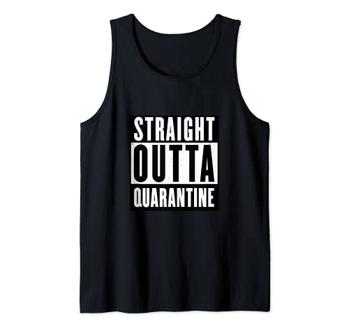 Straight Outta Quarantine Funny Vintage Distressed Camiseta sin Mangas