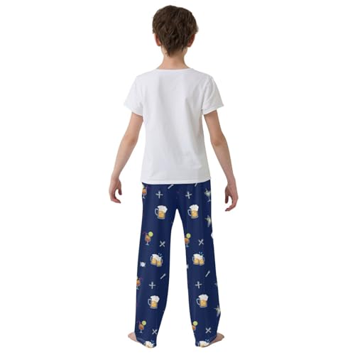 ZZKKO Beer Wine Glass Cocktail Boys Pants for Kids Jogger Pants with Pockets S-XL3