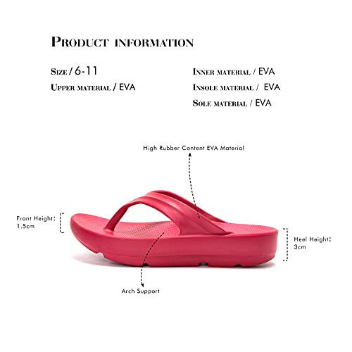 Image of FUNKYMONKEY Women's Comfort Flip Flops with Arch Support - Lightweight EVA Thong Sandals for Walking, Beach, and Daily Wear - Cushioned Footbed & Anti-Slip Sole