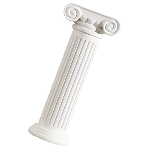 Happyyami Roman Column Vase Urn Planters Flower Pot Columns Vase for Flowers Greek Flower Column Cake Decorating Wedding Party Road Guide Pillars Cylinder White Bride Resin Tiered Shelf