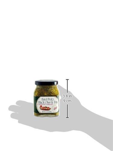 Elki's Gourmet Basil Pesto Kalamata Olive and Feta Crostini Spread, 10 Ounce