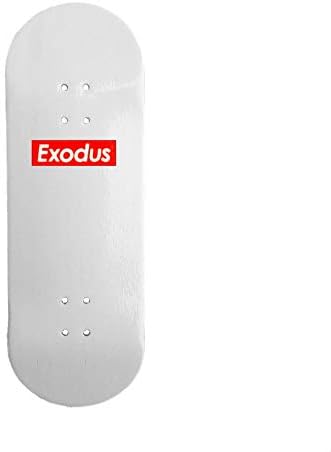 Exodus Box Logo Fingerboard Deck (White/Red, 32mm)